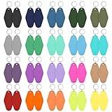 LOTMER 40 PCS Hotel Keychain Blank with Key Rings, 20 Colors Plastic Rhombus Motel Keychain, Sublimation Keychain Blanks for DIY Keychains and Luggage Tag(Deep Colour)