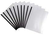 Cypress Lane Slide-Grip Report/Presentation/Thesis/Document/Paper/Resume Covers, Real Estate Brochure, File Organizer with Sliding Bar. Letter Size. Clear Front & Back (10 pcs Black)