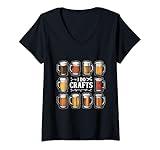 Womens I Do Crafts Funny Home Brew Craft Beer Crafting Beer Hobby V-Neck T-Shirt