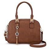 Montana West Crossbody Satchel Bag Small Top Handle Purse Barrel Handbag Tote Hobo Designer Brown Gift MWC-S041BR