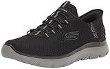Skechers Men's Summits High Range Hands Free Slip-in Sneaker, Black/Charcoal, 11