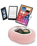 Viozon Tablet Pillow Stand,Kindle Pillow Stand, Compatible with 4-11" Tablet/Phone with Small Bowl, Kindle Holder Accessories,Idea for Reading and Video Watching On Bed,Pink