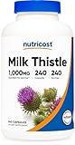 Nutricost Milk Thistle 1,000mg Equivalent, 240 Capsules - 250mg of 4:1 Extract - Vegan, Non-GMO and Gluten Free