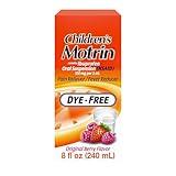 Children's Motrin Oral Suspension 100mg Ibuprofen Medicine, NSAID Fever Reducer & Pain Reliever for Minor Aches & Pains Due to Cold & Flu, Dye Free, Alcohol-Free, Berry Flavored, 8 fl. oz