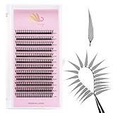 Premade Spire Lashes Manga Eyelash Clusters Fans Anime Eyelash Extension 240Pcs Individual Volume Lashes Clusters 8-15mm Mix Lash Tray D Curl Thickness 0.07（spire-0.07-D-8-15mm Mix）