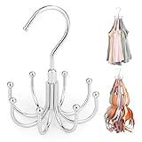 ZEDODIER Tank Top Hanger, Rotatable Bra Organzier for Closet, Max 24 Storage Capacity Sport Bra Holder, Metal Space Saving Closet Organizers and Storage, Silver