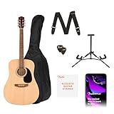 Fender Alternative Series Dreadnought Acoustic Guitar Kit, Beginner Guitar Kit, with 2-Year Warranty, Includes Padded Gig Bag, Guitar Stand, Guitar Strap, and More, Natural