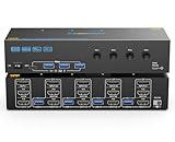 KVM Switch 3 Monitors 4 Computers 4K@60Hz, 2 HDMI and Displayport KVM Switch Triple Monitor for 4 Computer Share 3 Monitor and 4 USB3.0 Port,EDID Simulation,Wired Remote and 4 USB Cables Included