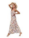 YESNO Casual Wide Leg Jumpsuits for Women Boho Floral Pleated Wide Leg Overalls Rompers Vacation Outfits with Pockets L PIA CR377