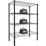DUMOS 4 Tier Metal Wire Rack Shelf Heavy Duty Standing Shelves Adjustable Steel Closet Shelving Unit Organizers and Storage for Kitchen Bathroom Pantry Office, 13.78" D x 35.43" W x 54.02" H