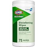 CloroxPro Clorox EcoClean Disinfecting Wipes, Multipurpose 100% Plant Based Cleaning Cloths, Antibacterial Disinfectant, Safe for Multi Surface Use, 75 Count