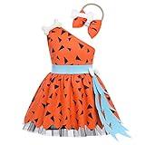 IBTOM CASTLE Kids Caveman Cavegirl Costume Historical Stone Age Cave Man Outfit for Baby Girls Boys BAMM BAMM Halloween Fancy Dress Up Birthday Christmas Party Photo Shoot Clothes Girl 6-12 Months