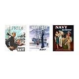 Vintage Navy Recruitment Prints - Military Wall Art, WWII Retro Navy Slogans Military Wall Decor, Wall Art Patriotic Print, Home Decor, Living Room Decor For Wall, Office Decor, Unframed - 8x10's