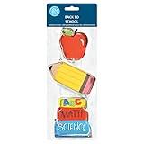 R&M International 5222 Back to School Pencil, Apple, and Books Cookie Cutters 3-Piece Set,Silver