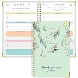 Gratitude Journal for Women Men, Undated Daily Gratitude Journal Spiral with Prompts & Quotes for Self Care, Happiness, Affirmation and Mindfulness, Hardcover, 5.9"x8.6"