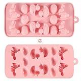 Easter Molds Silicone for Chocolate Candy, Easter Egg Bunny Chocolate Molds Duck Moulds DIY Baking and Crafting Tool for Easter Themed Party, Resin Crafts (Pink)