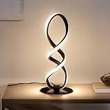 Adebime Modern Table Lamp - Stepless Dimmable LED Spiral Lamp, Black, 12W, 3200K, Warm White, Contemporary, for Bedroom, Living Room