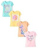 The Children's Place,Girls,Kindness,Love,Equality Short Sleeve Graphic T-Shirts, Multipacks,Girl Power 4-Pack,Medium