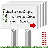 Remiawy Blank Yard Signs with Stakes, 7 Pack 17x12 Inch Custom Yard Sale Signs Corrugated Plastic Board with Arrow Stickers, Outdoor Lawn Signs for Birthday Decorations, Open House, Estate Garage Sale