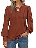 AUTOMET Long Sleeve Shirts Womens Fall Fashion 2025 Business Casual Tops Womens Spring Trendy Dressy Blouses Cute Work Loose Fit Tee T Tshirts Ladies Tunic Clothes Outfit Clothing Legging