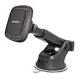 APPS2Car Magnetic Phone Mount for Car – Industrial Suction Cup Dashboard & Windshield Holder with Telescopic Arm, 6 Strong Magnets – Universal Fit for iPhone & Android (Metal Plate Required)