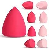 8pcs Makeup Sponge Set Professional Blender Sponge Soft Concealer Sponge Facial Makeup Tools for Foundation Liquid Powder, for Birthday Party Mother's Day(Pink&Rose Red)