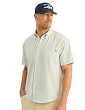 HUK Men's Standard Kona Pattern Short Sleeve Fishing Button Down Shirt, Summer Green