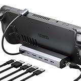 JSAUX Docking Station for Steam Deck/ROG Ally/Legion Go/MSI Claw, 6-in-1 Steam Deck Dock with HDMI 4K@60Hz, Gigabit Ethernet, 3 USB A 3.0 and 100W Charge, Compatible with Steam Deck OLED-HB0603