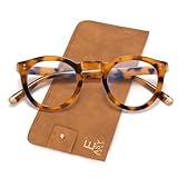 EASY READ Retro Round Blue Light Blocking Reading Glasses for Women,Anti UV Readers for Women Computer Eyeglasses with Spring Hinge(Tortoise,+1.50)