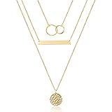 Turandoss Dainty 14K Simple Layered Necklace Choker Necklaces for Women Jewelry