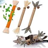 GREMBEB Cat Toys 3Pack Silvervine Chew Stick Kitten Treat Catnip Toy Kitty Natural Stuff Catnip for Cleaning Teeth Indoor Dental Snack Interactive