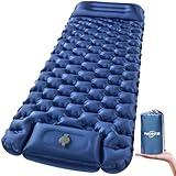 WANNTS Sleeping Pad, Ultralight Inflatable Sleeping Pad for Camping, Built-in Pump, Ultimate for Hiking - Airpad, Carry Bag,-Compact & Lightweight Camping pad(Blue)