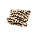 GGOOB Crochet Hats for Women Cat Beanie Vintage Beanies Fox Hat Grunge Accessories Slouchy (Brown,One Size)