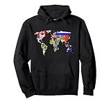 World Map Country Flag Atlas Hoodie Pullover Hoodie