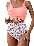 Eomenie Women's One Piece Swimsuit Tummy Control Slimming Bathing Suit Cutout Tie Knot Swimwear