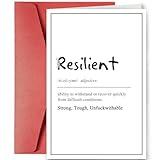 Funny Encouragement Card for Friends, Resilient Definition Card, Humor Support Card, Thinking of You Card, Get Well Soon Card, Inspirational Card for Women Men