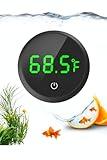 QZQ Fish Tank Thermometer Aquarium Thermometer Wireless Touch Stick Digital Aquarium Thermometer LED Display ±1°F for Monitoring The Fish Tank Aquarium Temperature Accessories (Black)