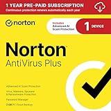 Norton AntiVirus Plus 2025, Antivirus software for 1 Device with Auto-Renewal – Includes Advanced AI Scam Protection, Password Manager and PC Cloud Backup [Download]