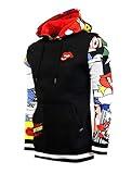 SCREENSHOT-H11062 Mens Urban Hip Hop Premium Fleece Hoodie - Pullover Streetwear Pop Art Patch & Print Fashion Hooded Sweatshirt-Black-Xlarge