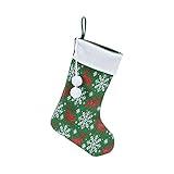 Christmas Stockings Personalized with 2 Pom Pom Balls Reindeer and Snowflake Hanging Ornament Art Decor Set Gifts for Family Holiday Party Fireplace Hanging Xmas Farmhouse Men Women