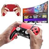 Enstixsm Replacement for Luna Wireless Controller for Fire TV,PC Controllers for Gaming for Amazon Luna with Back Paddles,1200mAh Battery,Turbo,Dual Motors,No Drift ALPS Joystick Mando,Red