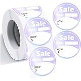 Generic 500Pcs Sale Price Labels Reduced was Now Stickers 2 Inch Sale Discount Dollar Pricing Labels for Retail Store Garage Sale Yard, Clear