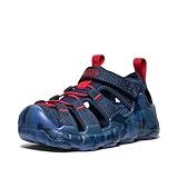 KEEN Hyperport H2 Breathable Easy On Comfortable Hiking and Water Sandals, Naval Academy/Red Carpet, 8 US Unisex Little Kid
