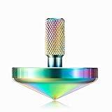 Colorful Metal Spinning Top Stainless Steel Precision Gyroscope Anti-Gravity Spinner Top Perfect Balance Desktop Toy, Unique Gift for Men/Adults