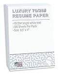 Cranium Press 70lb Luxury Resume Paper, Bright White 8.5" x 11" Business Paper | 100 Sheets, Perfect for for Resumes, Letterhead, Invitations, and Professional Documents