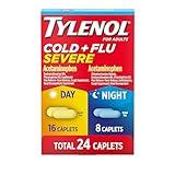 Tylenol Cold + Flu Severe Day & Night Caplets for Fever, Pain, Cough & Congestion Relief, 24 Count