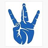 Westside West Coast Rap Hip Hop Hand Sign Blue Window Water Bottle Bumper Sticker Decal 5"