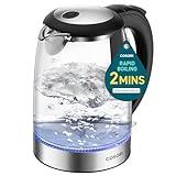 Cosori Electric Kettle, No Plastic Filter & Spout, Stainless Steel Inner Lid, 1.7L Tea Kettle & Hot Water Boiler For Coffee & Tea, Water Heater & Teapot, Automatic Shut Off, Black, 1500W