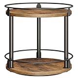 YATINEY Lazy Susan Organizer, Rotating Spice Rack, 2 Tier Spice Turntable Organizer, Industrial Turntable Spice Holder, for Kitchen Countertop and Cabinet, Compact and Versatile, Rustic Brown SR22BR