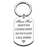 VANLOVEMAC Back to School Supplies for Teen Boys Girls Don't Do Stupid Shitkeychain Back to School Gifts for Students Funny Gag Gifts for Son Daughter College Dorm Room Essential 8th 5th Grade